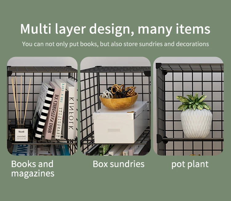 Metal Wire Grid Storage Cubes,Diy Multiuse Closet And Modular