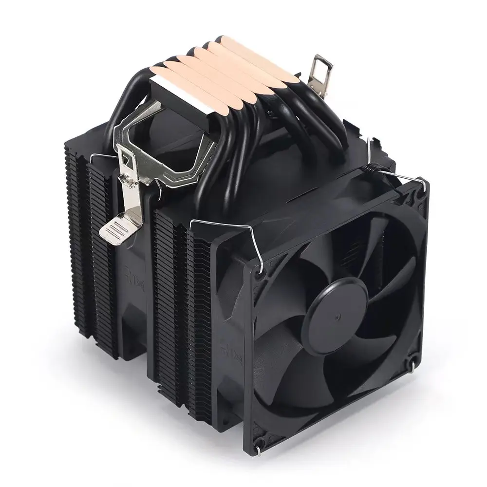 6 Heat Pipes Cpu Cooler 90mm Pwm 4 Pin Pc Radiator Quiet For Intel Lga