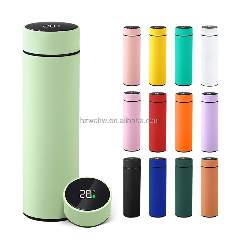 Sports Travel Smart Stainless Steel  Water Bottle with LED Temperature Display