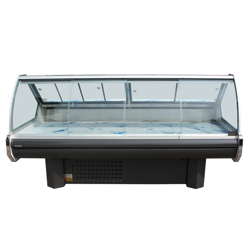 Коммерческий мясной магазин дисплей холодильник мяса и для кулинарно-деликатесной продукции морепродукты самообслуживания витрина