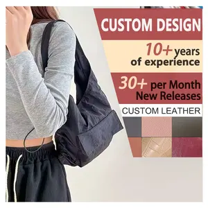 Korean Hand Large Capacity Women's Fashion Female Casual Fold Nylon Waterproof Armpit Bags Shoulder Bag