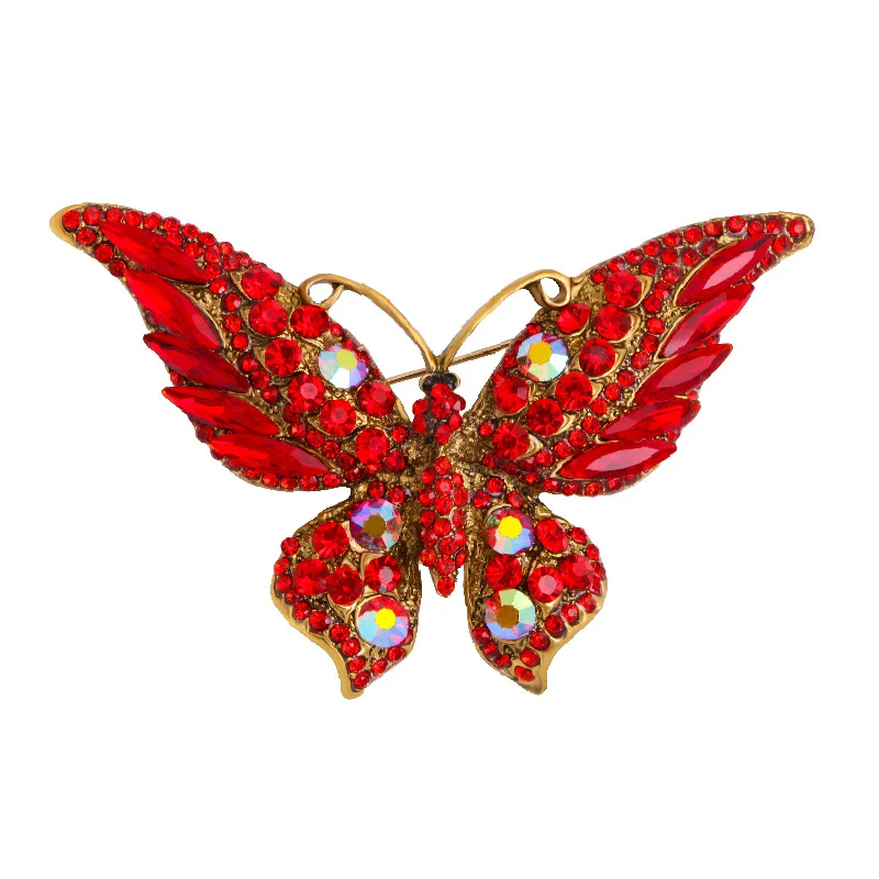 JOYWIKO Large Crystal Rhinestone Butterfly Brooch - Elegant Lapel Pin For Women's Dresses & Jackets 9 thumbnail image