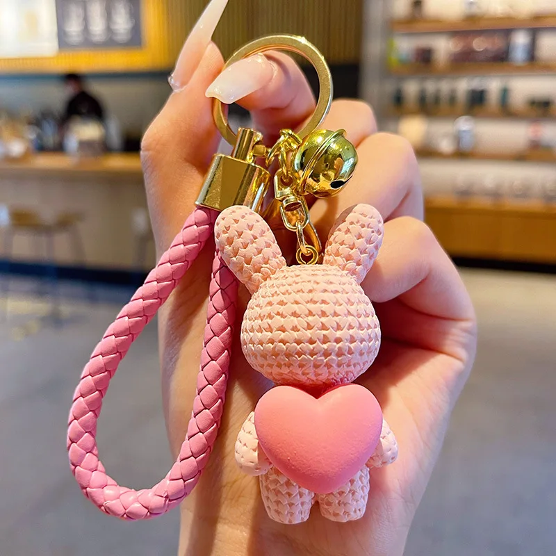 卸売 レジン ラブハート うさぎ バニー キーホルダー セット ふわふわ