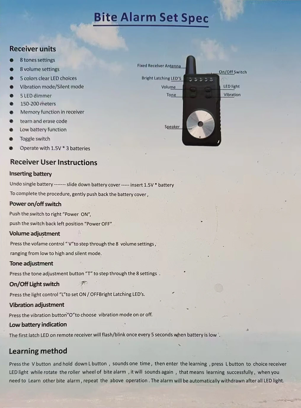 Carp Fishing Wireless Bite Alarm