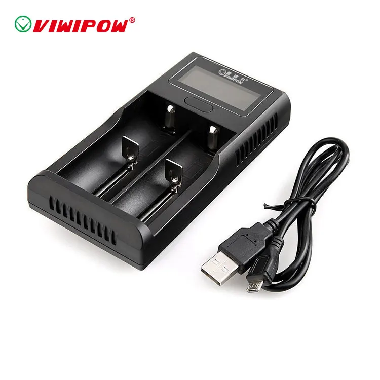 Интеллектуальное зарядное устройство USB с 2 слотами для литий-ионной батареи 18650