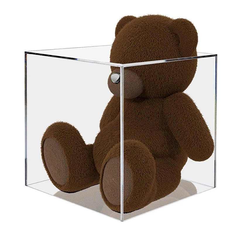 Custom Transparent Lidless Acrylic Storage Box Clear Square
