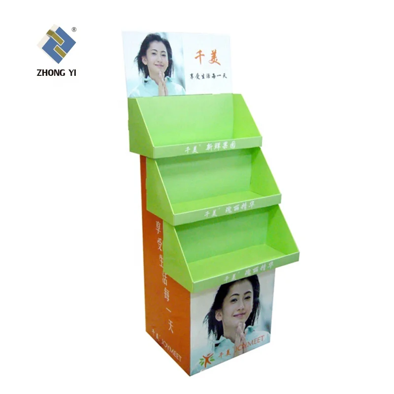 Custom Retail Pos Cardboard Product Floor Display Rack Corrugated Cardboard Display Stand Shelf