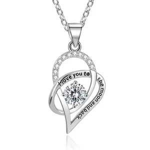 Personalized Jewelry 925 Sterling Silver Zircon Pendants Rhodium Plated Fancy Love Custom Pendant for Women Gift