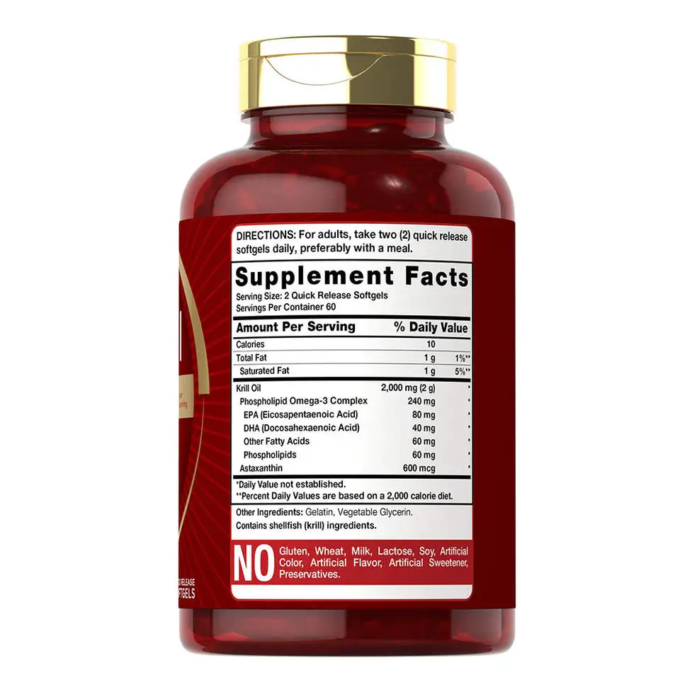 Krill Oil Astaxanthin Capsules Astaxanthin Omega3 Dha Epa For Joint