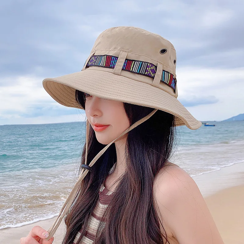 Custom Logo Sun Uv Protection Boonie Fishing Bucket Hat Outdoor Big Brim Climbing Hiking Hat