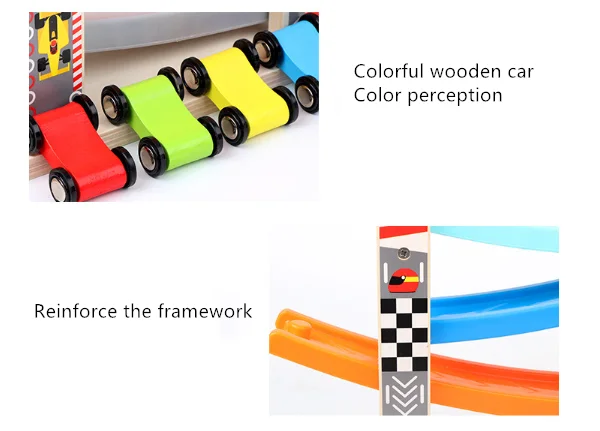 
 Лидер продаж Amazon, детский деревянный обучающий трек, игрушки для поездов, клик, клик, гоночный трек  