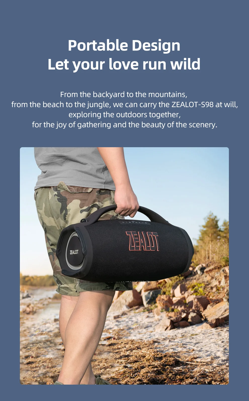 Hot Selling Bluetooth speaker 160watts powerful wireless speaker strong bass new Zealot Speaker S98