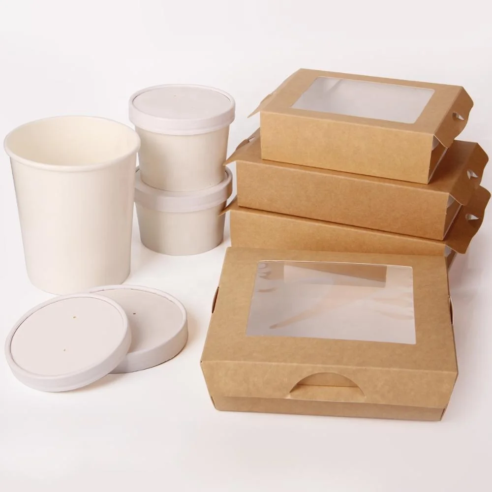 Disposable Takeaway Food Paper Packaging,printed Fast Food Container