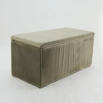 HStex Modern Furniture Storage Footstool Velvet Stool Puff Big Ottoman Cushion Sofa Pouf Velvet Seat