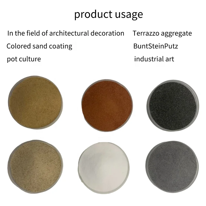Natural Colored Sand for Terrazzo Mix and Decorative Wall Plaster or Textured Wall Coating Granite Crushed Sand Colored Sand