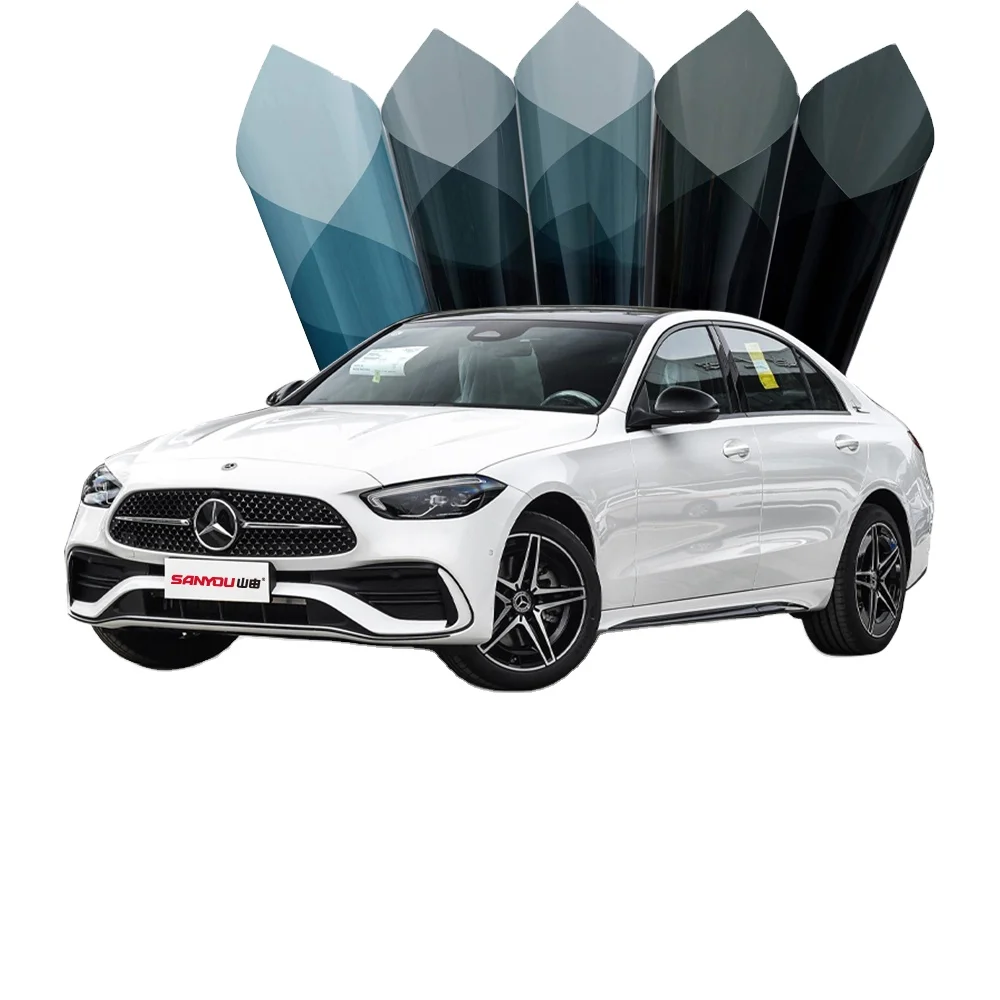 Light Blue Color Car Window Tinting Nano Materials Film With Adhesive Anti Glare Film Heat Rejection