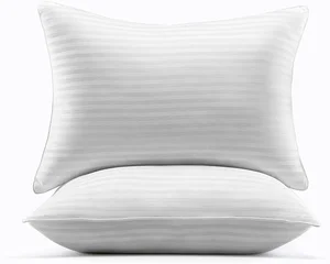 China Manufacturer Supply Luxury 1cm Stripe Pillow LOW MOQ 100 Sets Hotel Collection Bed Pillows