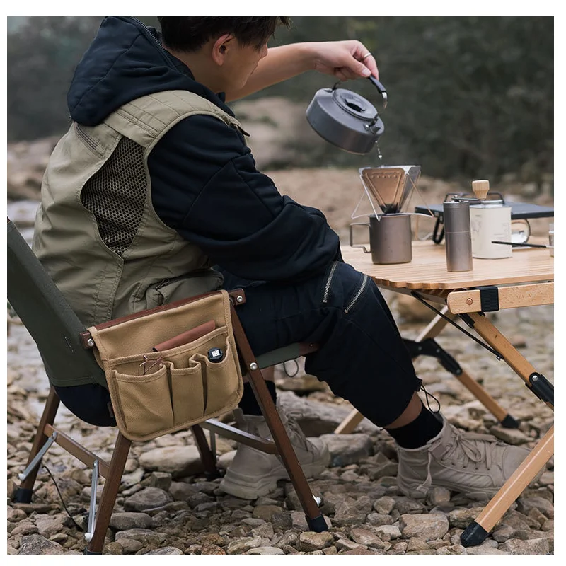 ShineTrip キャンピングチェア アームレスト収納バッグ 折りたたみ