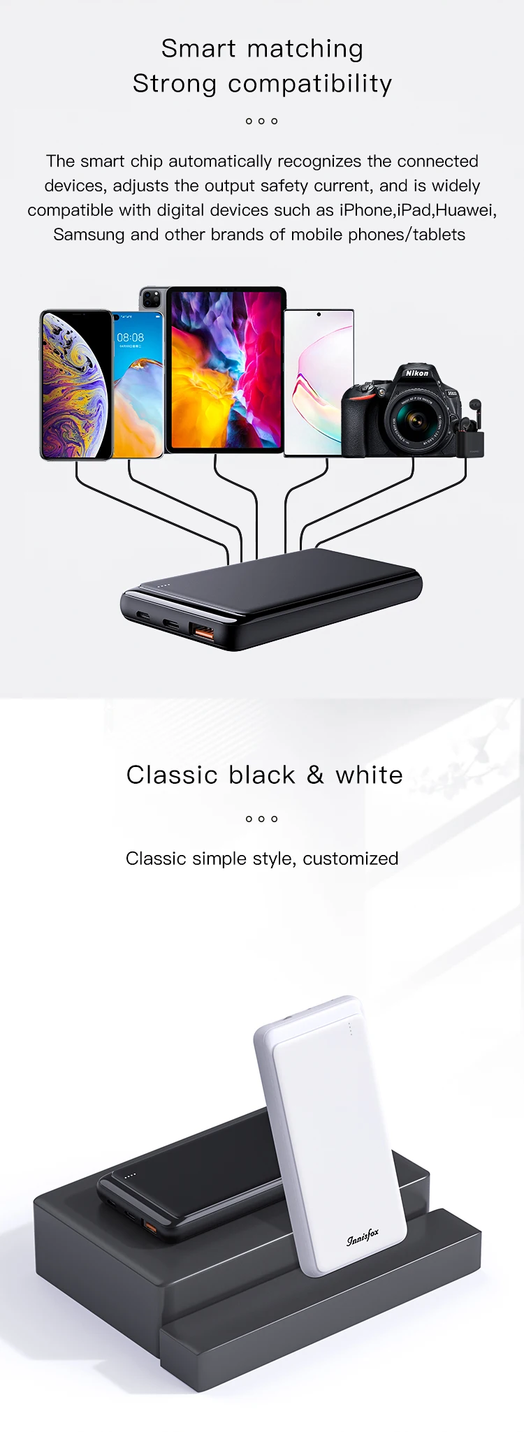 Innisfox Factory 2020 PD 18W Quick Fast Charger Power Bank External Type C to Type C Portable Battery Charger For IPAD QC3.0 PB03 Pro.jpg