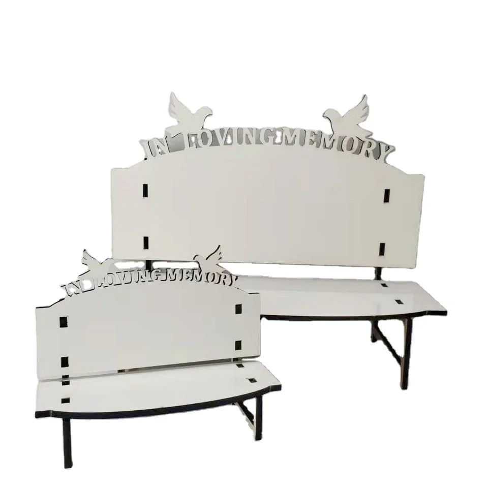 Custom Wood MDF Cheap in Loving Memory Small Chair Frame Sublimation Memorial Benches
