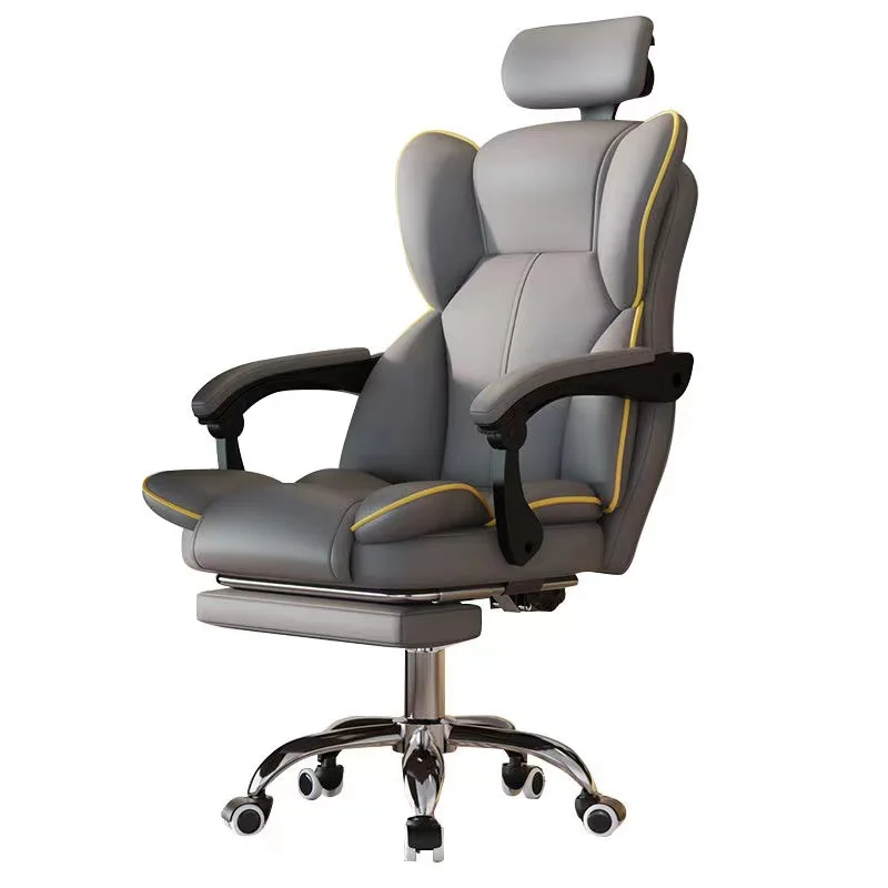 Modern Home Office Ergonomic Swivel Chair Cooling Backrest Mesh Comfortable Sedentary Gaming Chair Nylon Synthetic Leather Seat