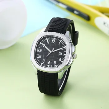 2025 Gretel Style Men's Quartz Watch Waterproof Sports Casual Luminous Silicone Strap Acrylic Band 41mm Analog Creative Fashion