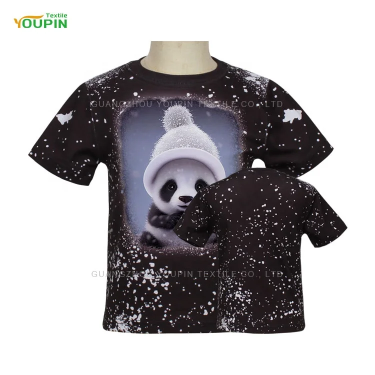 Оптовая продажа, черные отбеленные рубашки Youpin с принтом на заказ, детские футболки унисекс из полиэстера и хлопка
