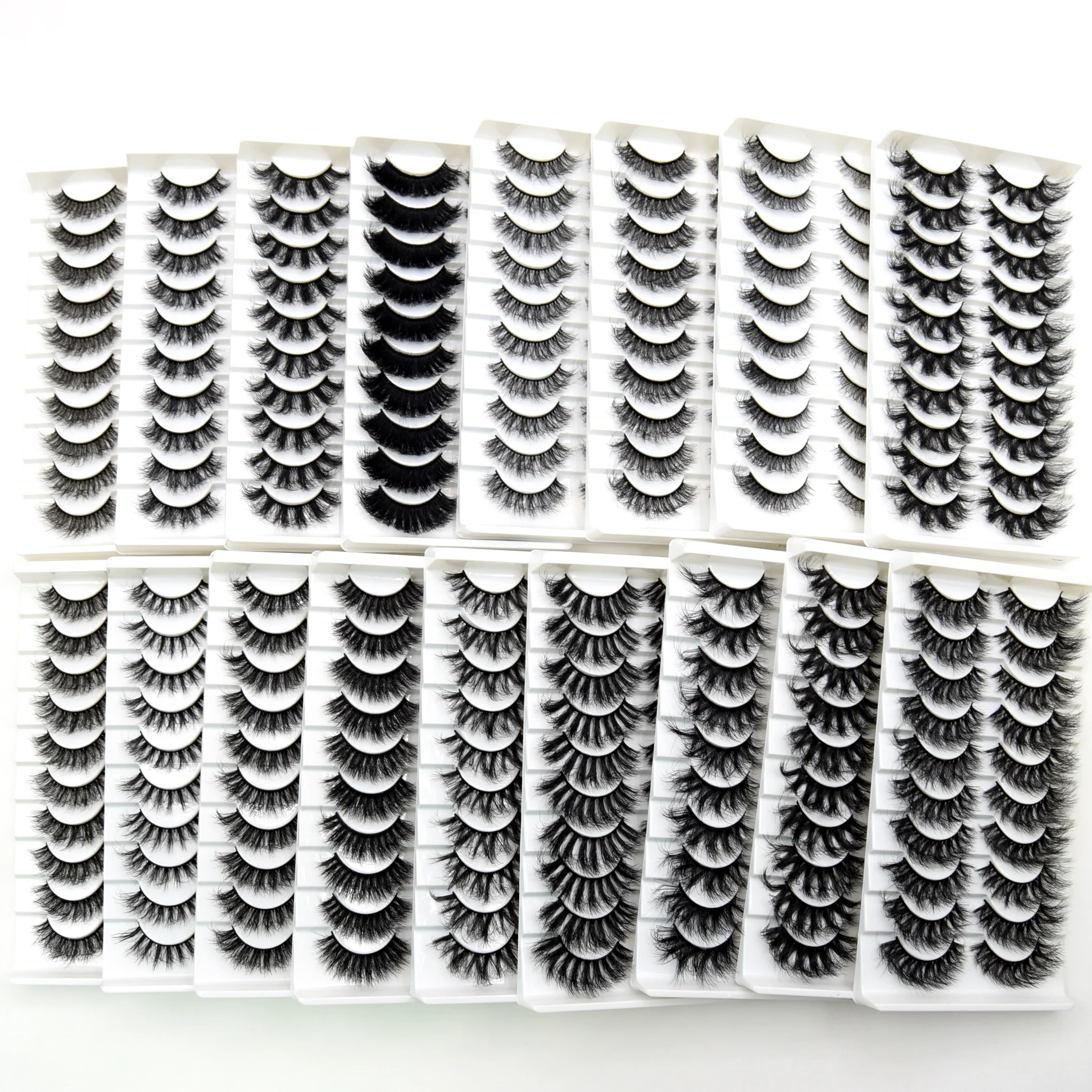 10pairs Short Fluffy Faux Mink Eyelashes Natural Long False Eyelash ...