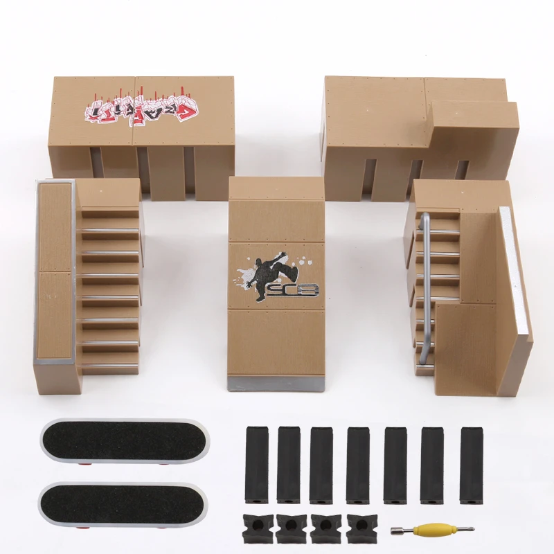 Cardboard Tech Deck Ramp 5-in-1 Finger Skatepark Mini Ramp Set For