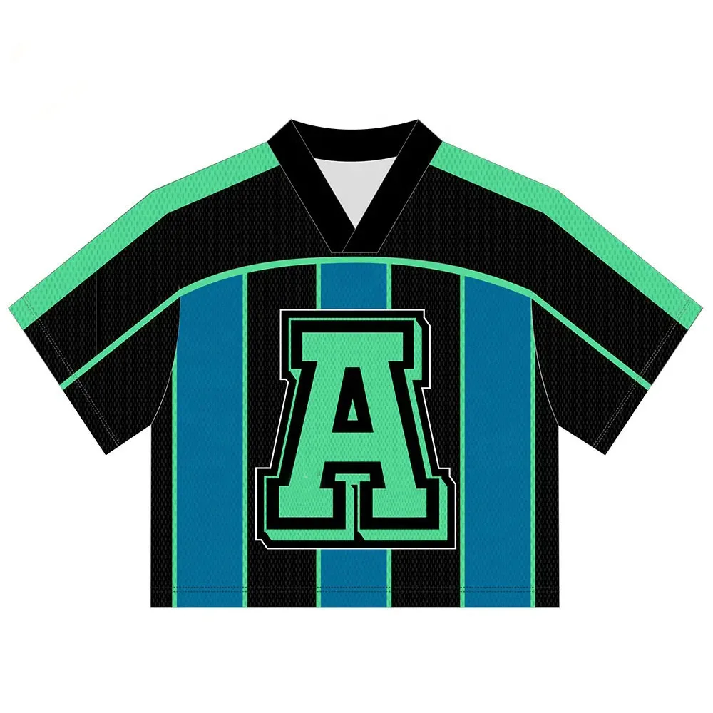 OEM vlastné top kvalitné nové návrhy sublimačných mužských krátkych dresov z 100 % polyesteru s rýchloschnúcimi vlastnosťami pre americký futbal