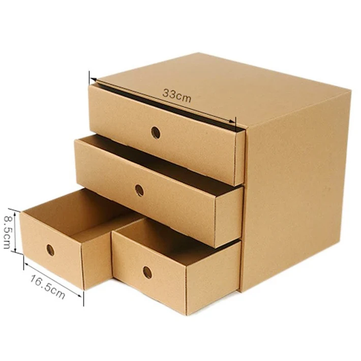 Custom Paperboard Kraft Drawer Set Box Triple Layers Drawer Gift Box For Jewelry Shoes Packaging supplier