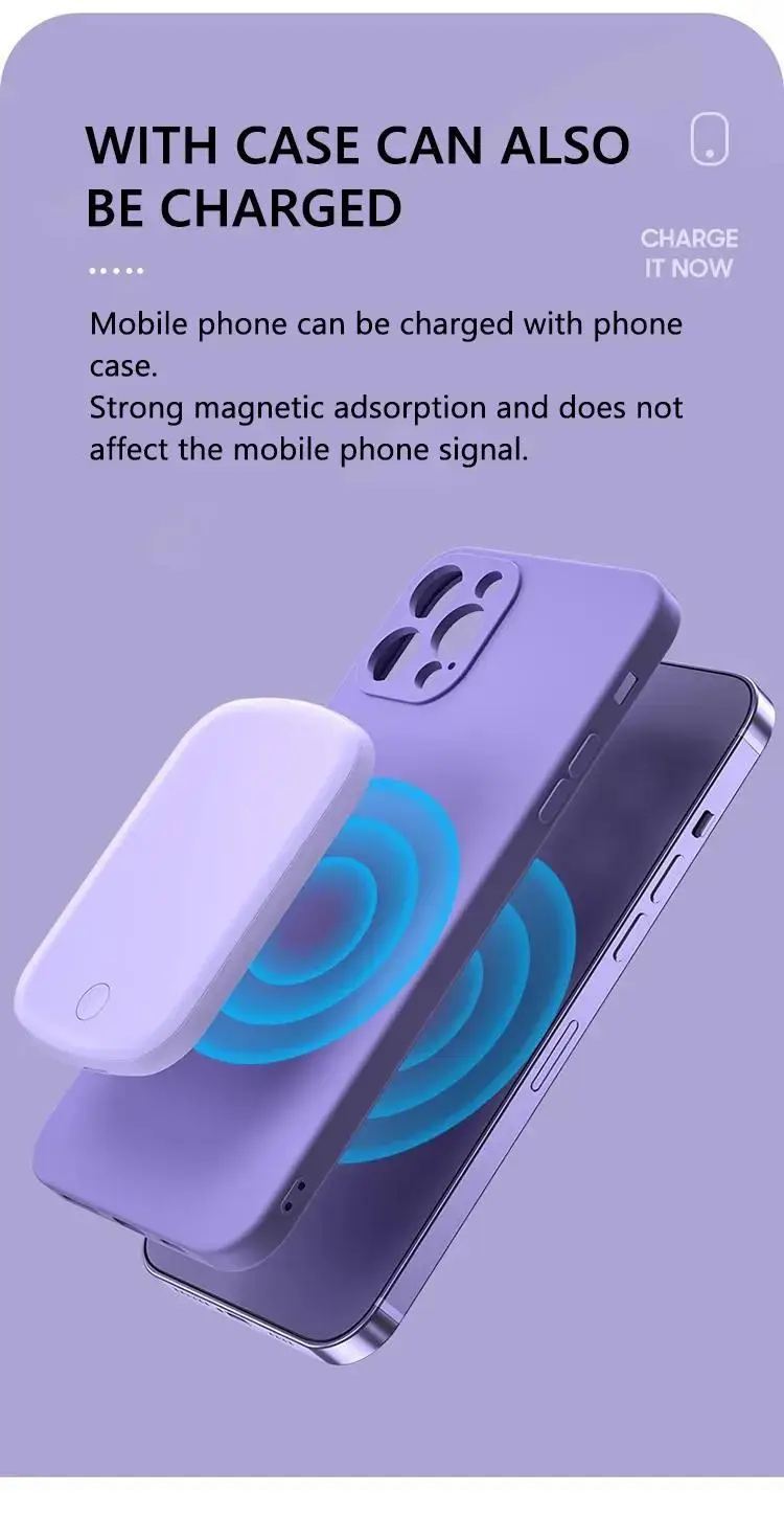 Mini Magnetic 10000mAh Power Bank 20W PD Fast Wireless Charging Portable Charger for iPhone 14/13/12/Mini/Pro/Pro Max