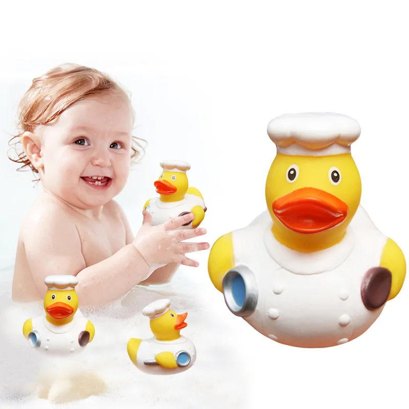 Plastic Custom Rubber Duck Bathing Beach Ducky Bathtub Swimming Yellow Duck Toys Baby Gift Party Promotional Chef Rubber Ducks