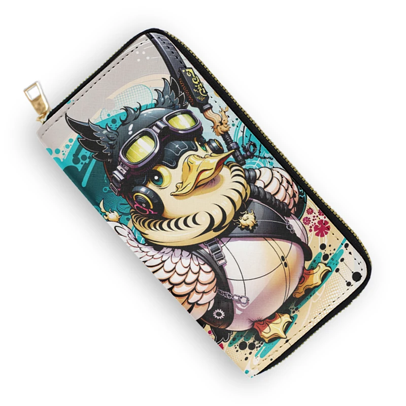 Unisex Custom Print Anime Pattern Zipper Wallet Long PU Leather Coin Purse with Letter Decoration New Sublimation Technique