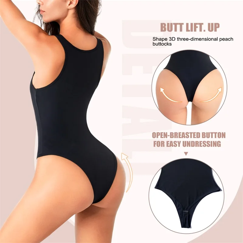 Hot Sale Plus Size Women Tummy Control Slim Body Seamless Panty Shapwear Thong Bodysuit High Waist Trainer Shaper manufacture