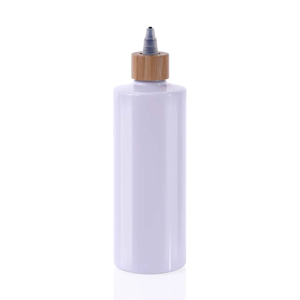 Free Samples 60ml 120ml 150ml 250ml Clear Amber Squeeze Plastic Paint Ink Hair Oil Applicator Bottle with Bamboo Twist Top Cap