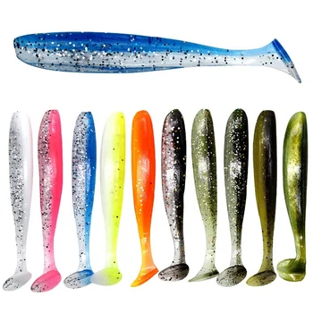 TOPIND 5.5/6.3/7/9/12cm Silicone Soft Lure Paddle Shad Bait T-tail Wavy Tail for Ocean Boat & River Fishing – Soft Lure – view 2