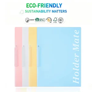 Tranbo Full Standard A3 Double Pull Rod Rotating Test Paper Clip Candy Colorful A4 Transparent Report Clip PP Lover Clip Filing