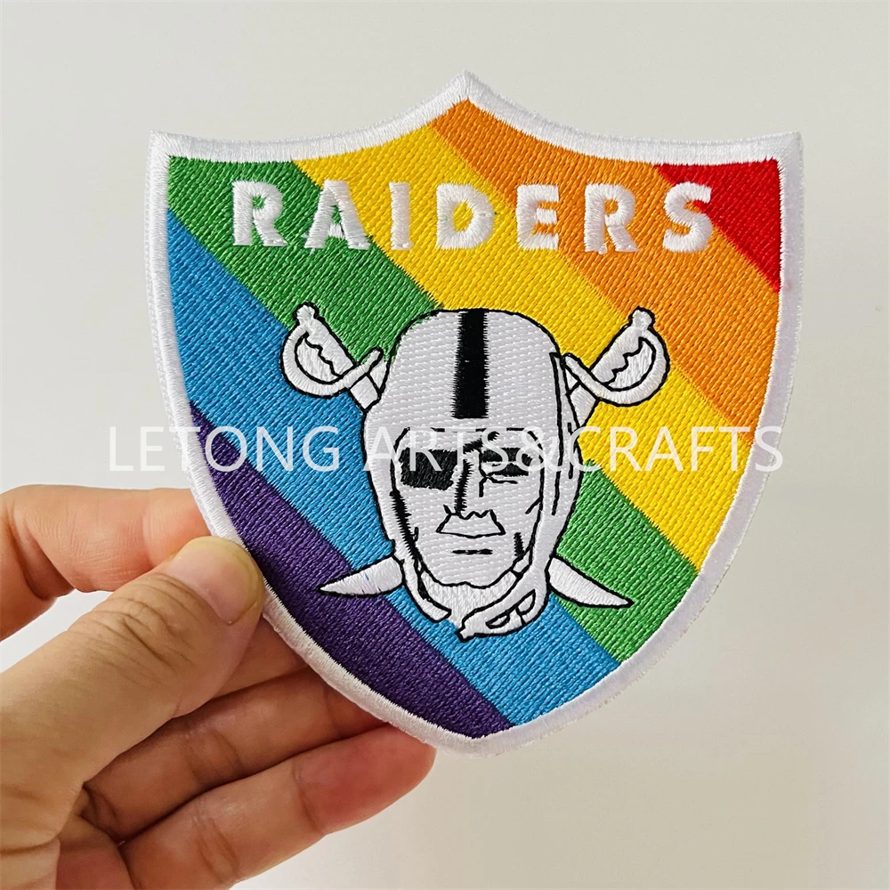 Wholesale Custom Raiders shield Embroidered patch Nfl Team