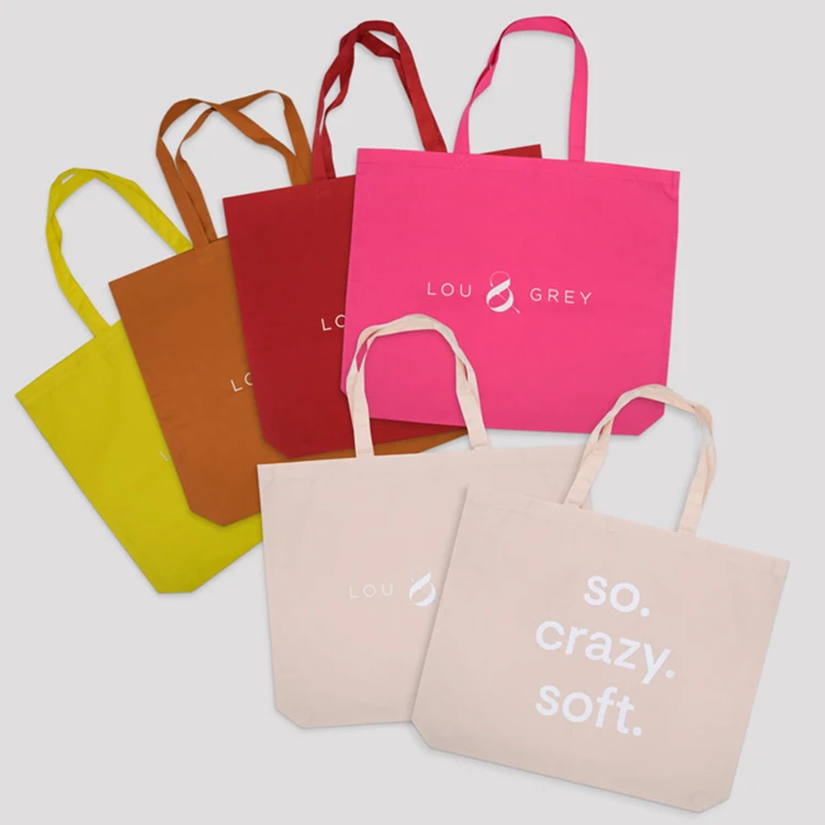 Wholesale Plain Tote Bag Recyclable Cotton Canvas Shopper Bag With