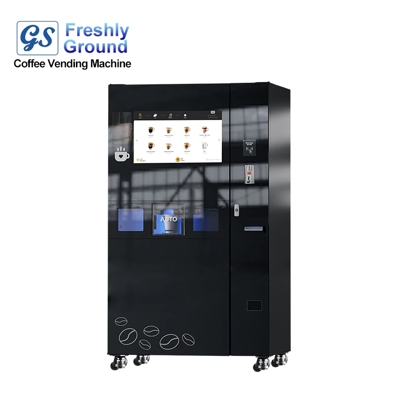 GS Office Automatic Coffee Vending Machine 24 Hours Bean to Cup Featuring Ice Making Function and SDK