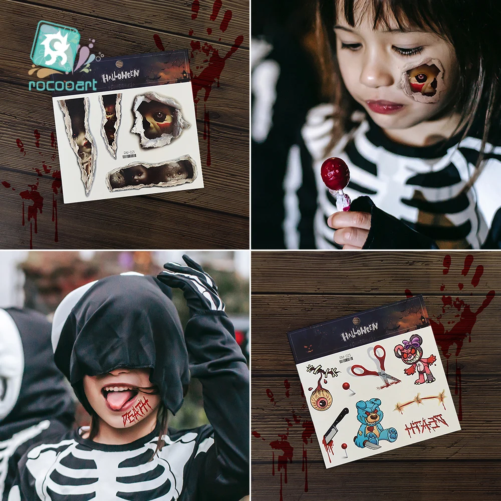逼真的假脸疤痕血伤僵尸吸血鬼咬蜘蛛缝线血腥纹身贴纸万圣节疤痕临时纹身| Alibaba.com, image size:1000x1000