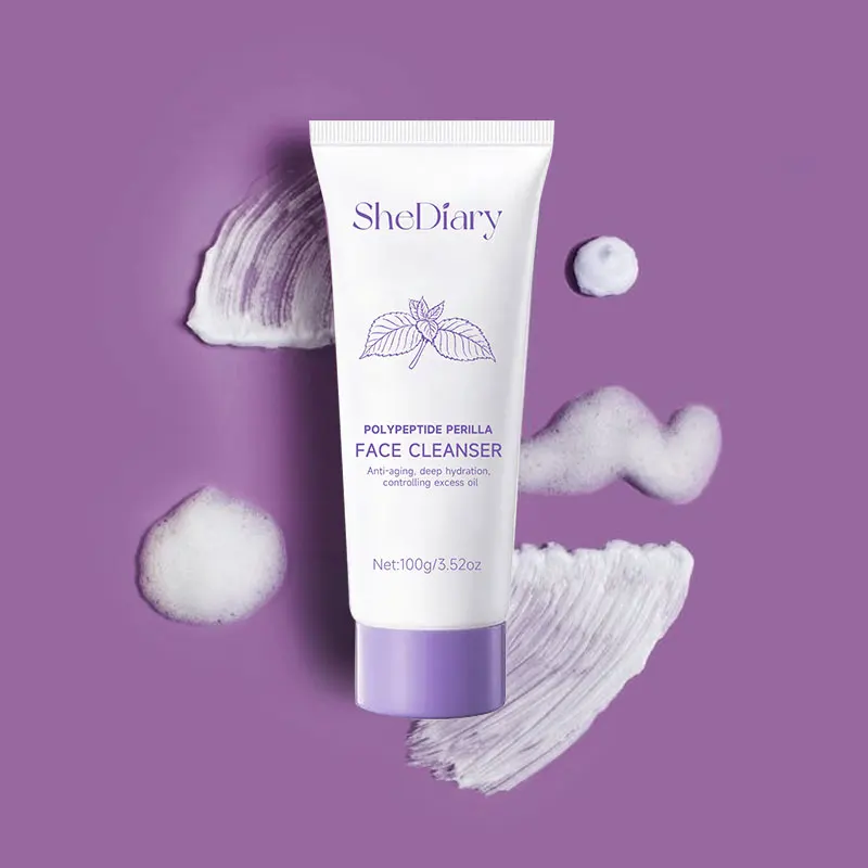 SheDiary Limpiador facial hidratante espuma rica limpia profundamente y descarga turbidez Limpiador polipéptido perilla