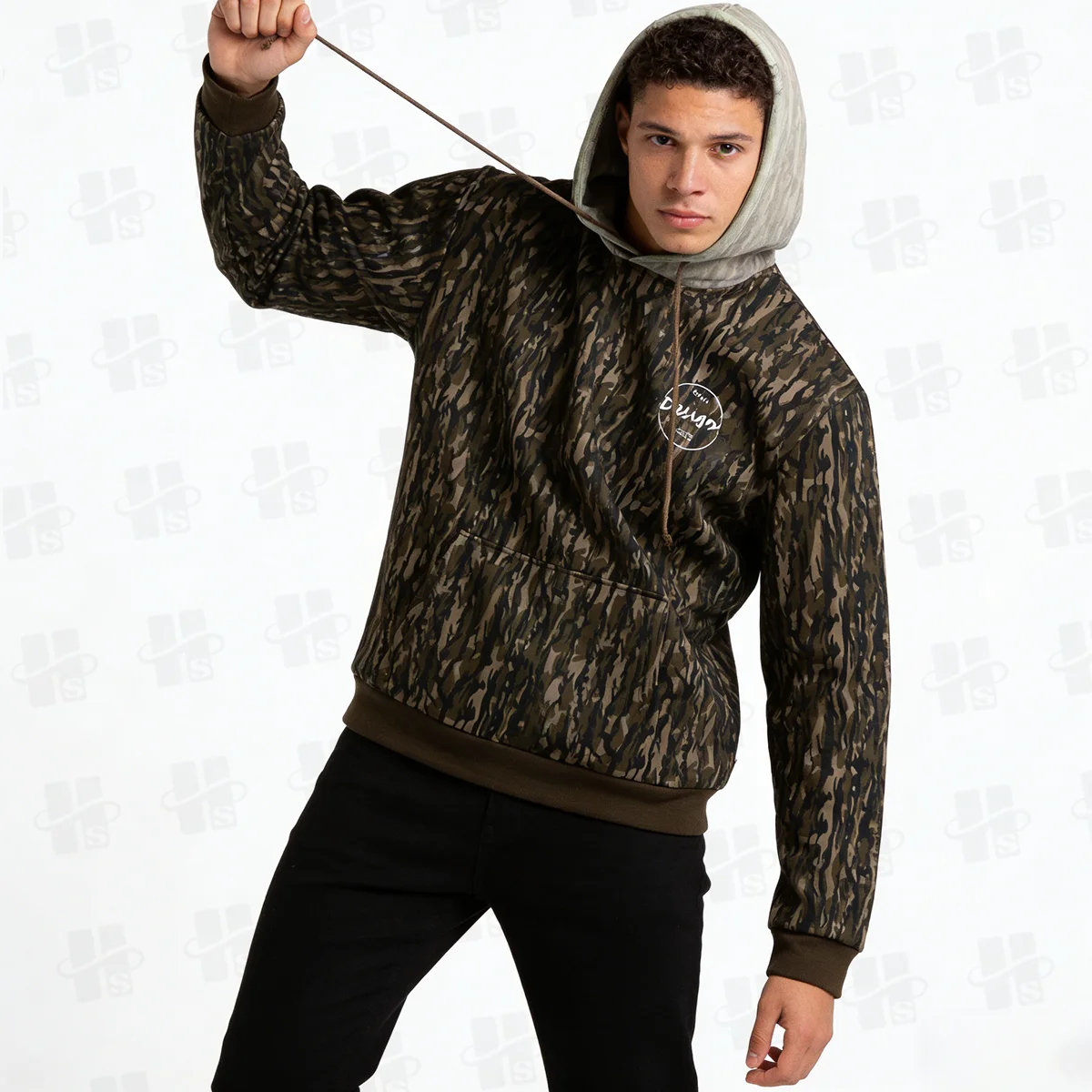 Latest Design Top Quality Over Print Oversized Camo Hoodie Men Heavy Weight Sublimation Printing Pullover Hoodie for Men
