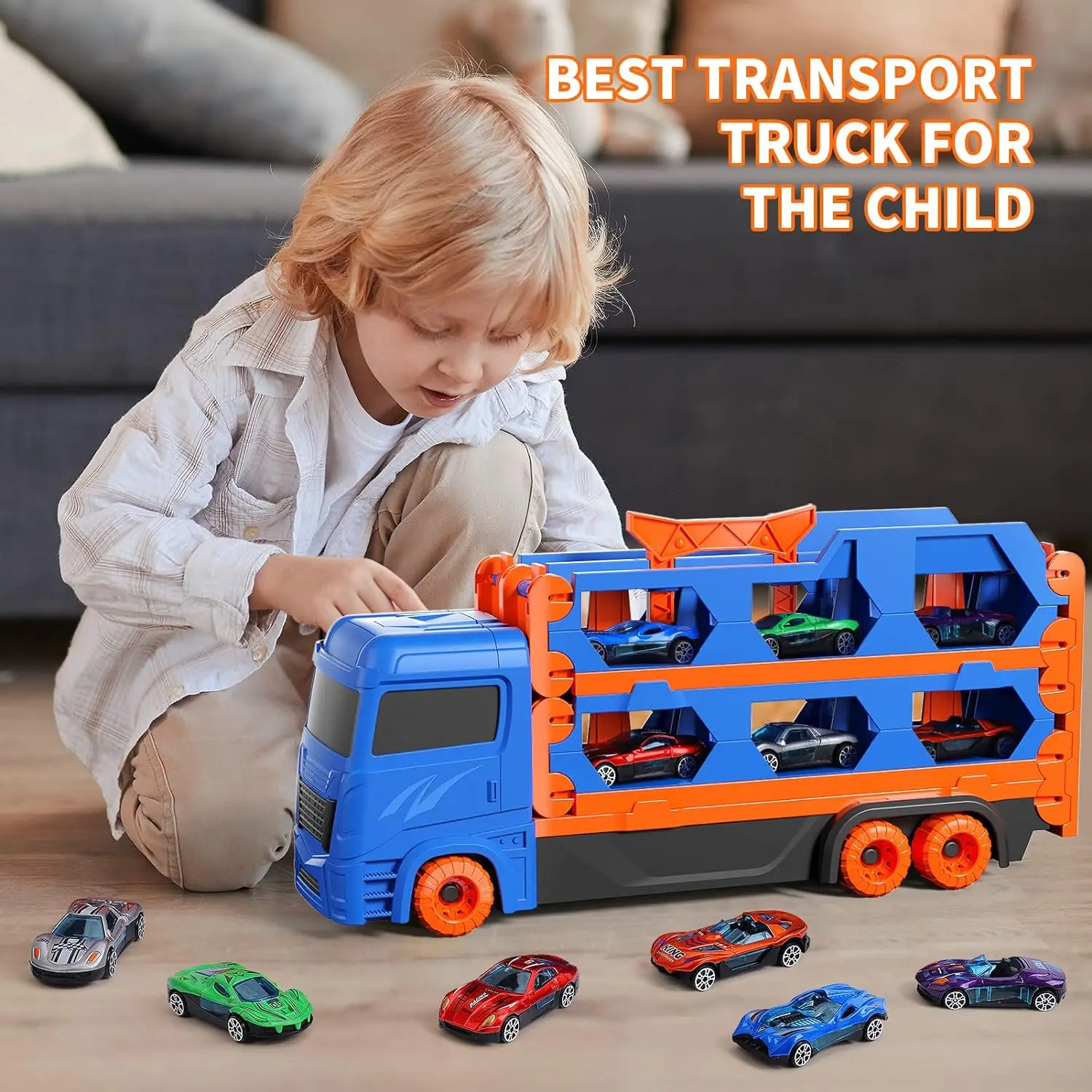 Custom Ejection Fold Transportation Storage Container 3 Layer Truck Model Car Mini Vehicle for Kids Diecast Toys