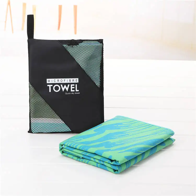 Hot Sale Bulk Beautiful Custom Printed Multi-Usage Swimming Large Beach Towel with Bag