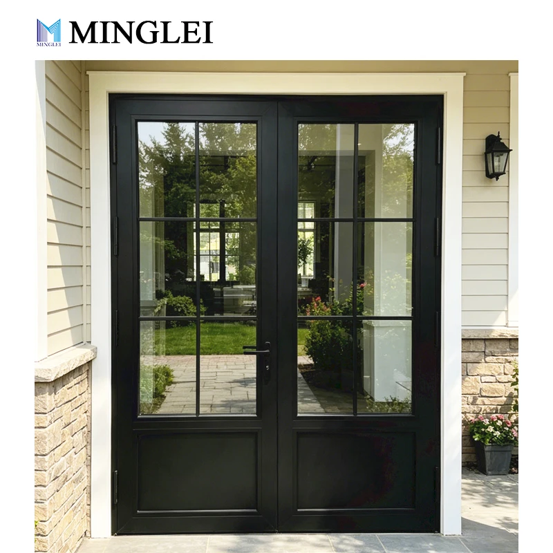 product custom black aluminum outswing front door nfrc certified  thermal insulation triple pane casement door exterior door-3