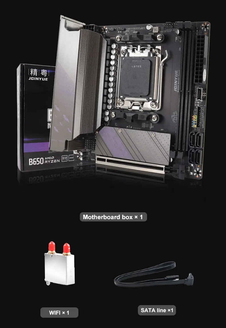 JGINYUE B650I ナイトデビル DDR5 ITX マザーボード ゲーミングPC