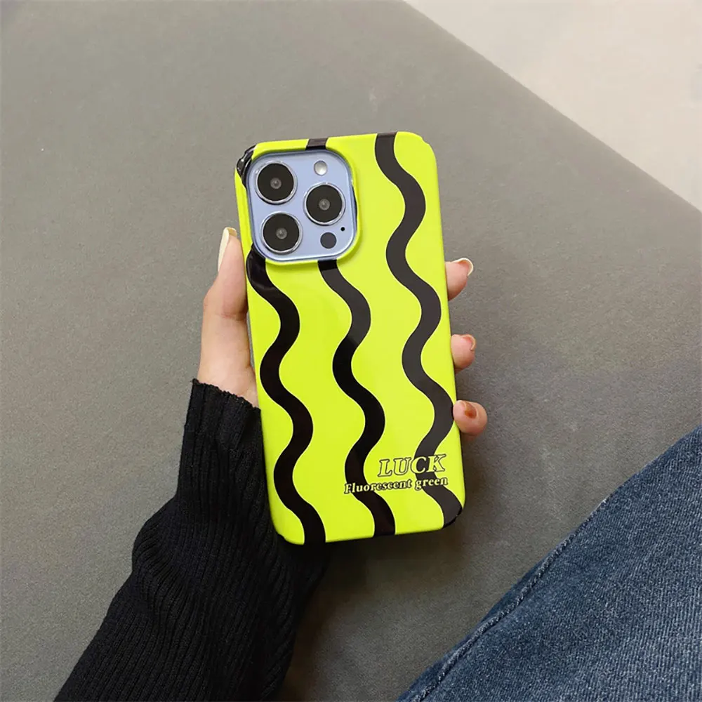 Hard Mobile Phone Case For Iphone 16 15 14 13 12 Plus Pro Max Wavy Lines Skin Friendly Anti-Fingerprint Anti Drop Sjk627 Laudtec