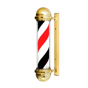65cm Gold Color LED Barber Pole Light for Outdoor Barber Shops Classic Hair Salon Illumination